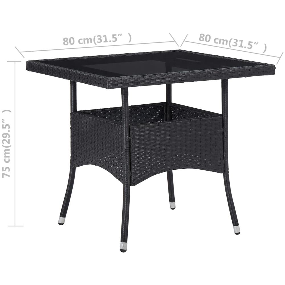 Tavolo Da Pranzo Per Giardino In Polyrattan Nero E Vetro - Foto 7