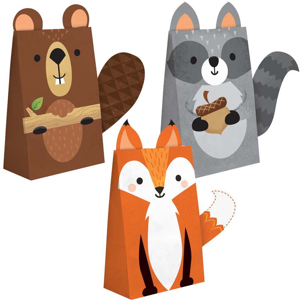 Creative Party - 8 Buste Regalo In Carta Animali Della Foresta 11.4 X 20 Cm - Foto 1