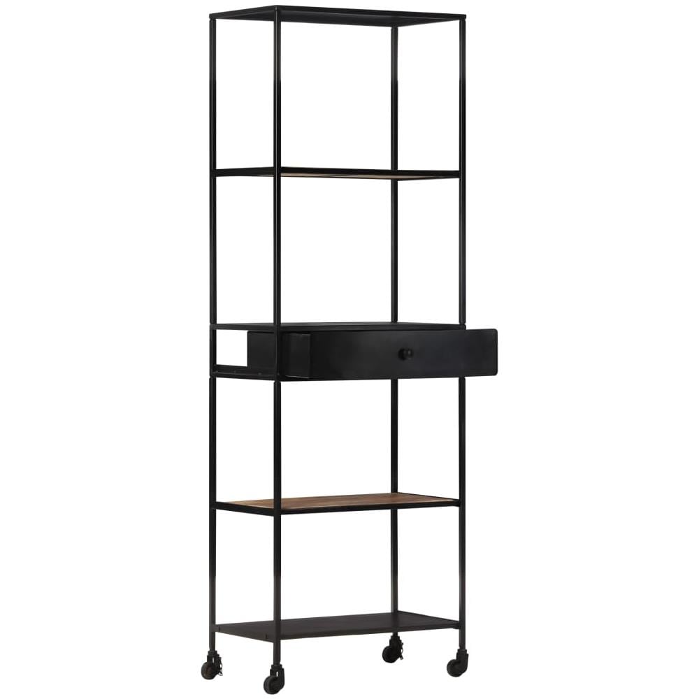 Libreria 60x35x180 Cm In Legno Di Mango Grezzo E Ferro - Foto 2