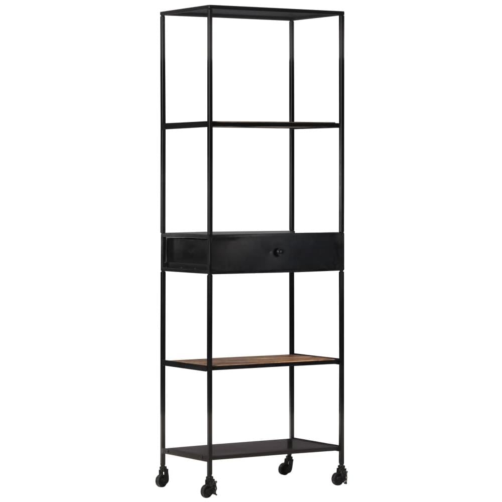 Libreria 60x35x180 Cm In Legno Di Mango Grezzo E Ferro - Foto 8