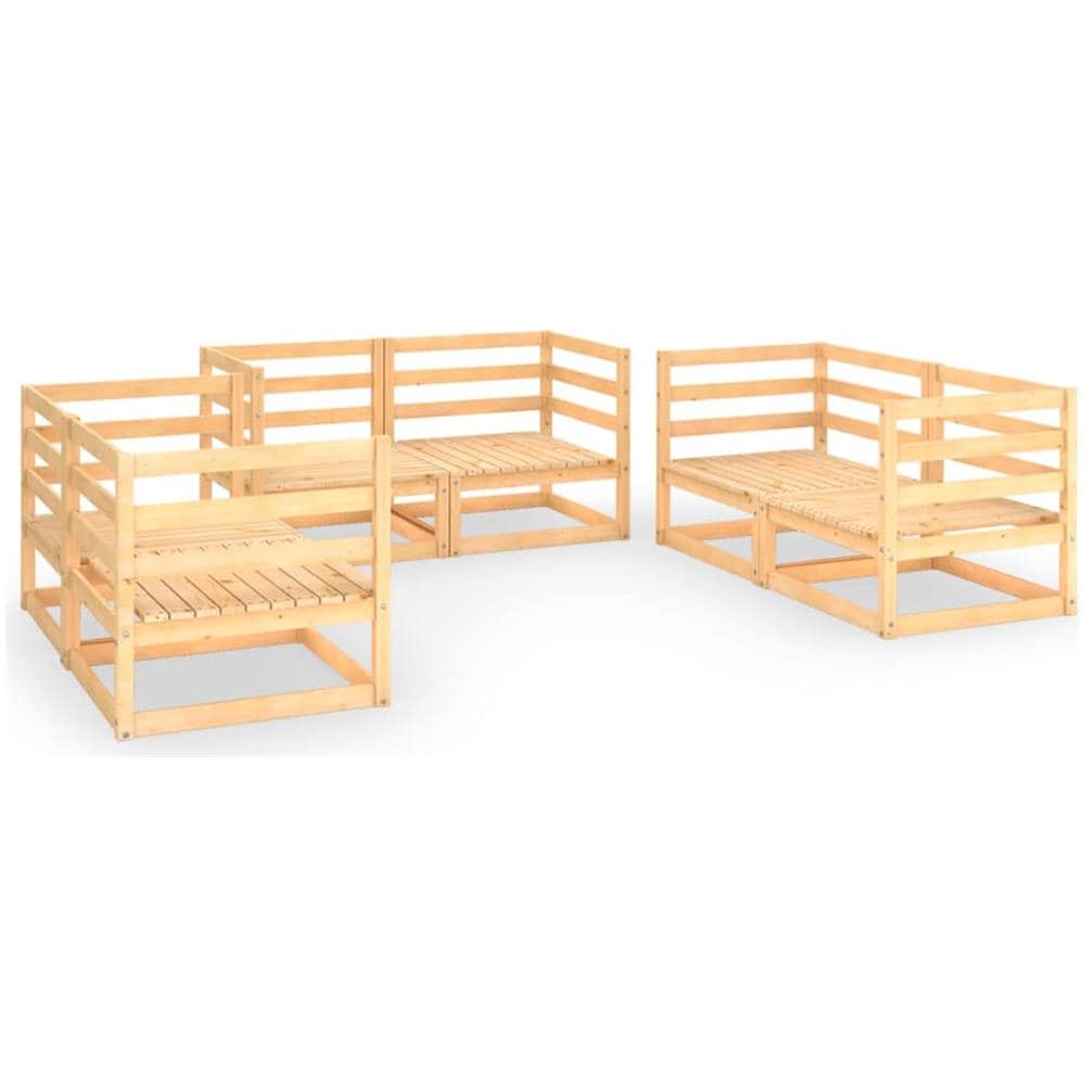 Set Divani da Giardino 6 pz in Legno Massello di Pino - Foto 2