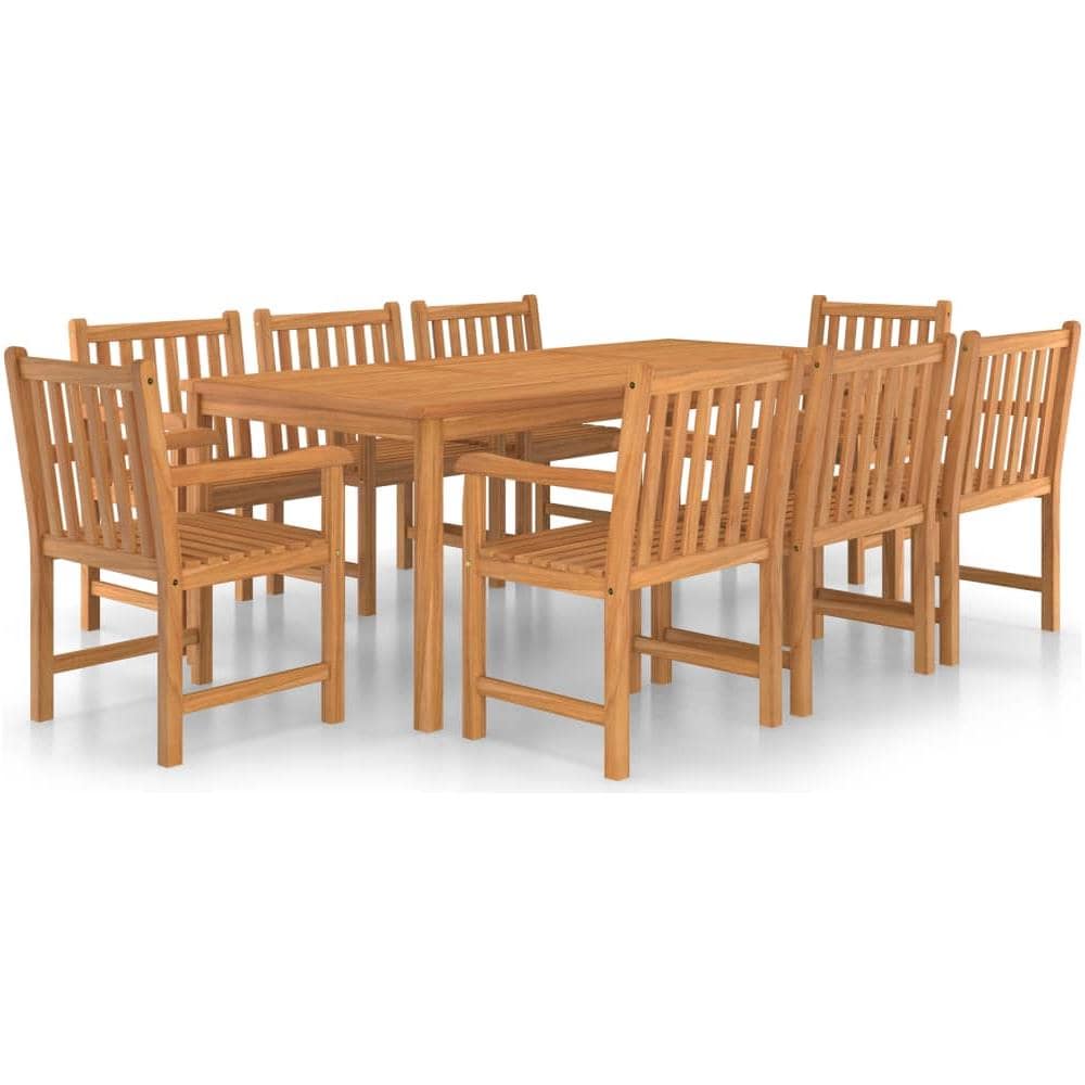 Set da Pranzo per Esterni 9 pz in Legno Massello di Teak - Foto 1
