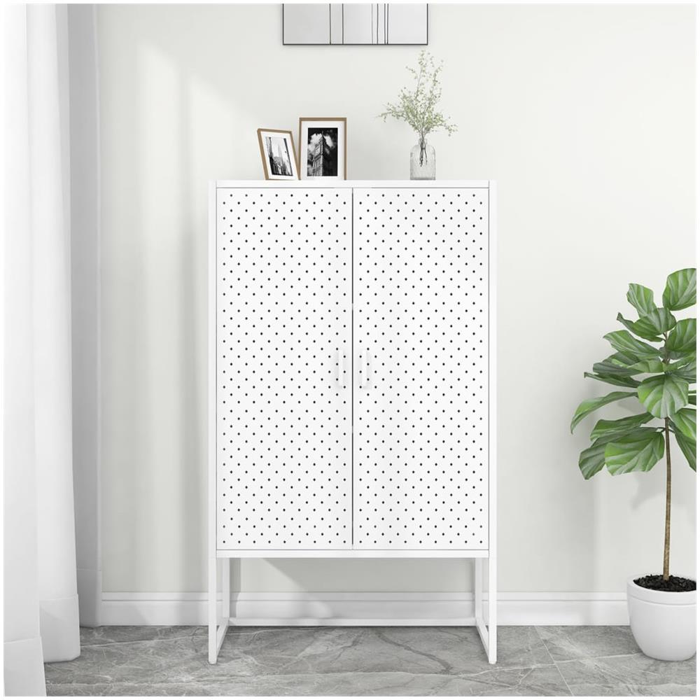 Credenza Alta Bianca 80x35x135 Cm In Acciaio - Foto 1