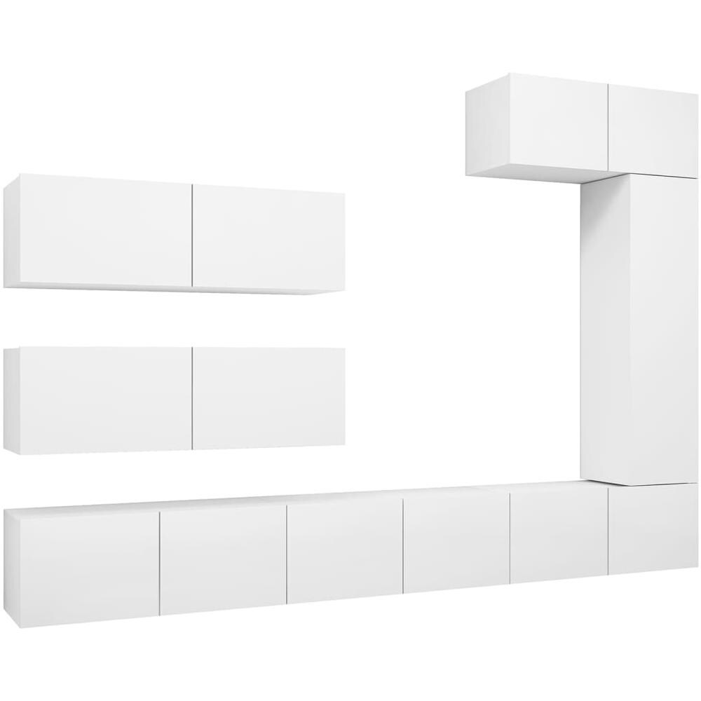 Set Mobile Tv 7 Pz Bianco In Truciolato - Foto 2