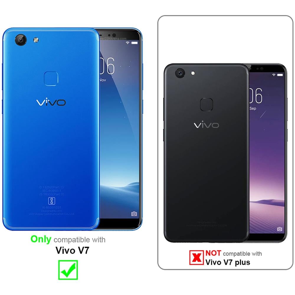 3x Pellicola Armatura A Schermo Intero Compatibile Con Vivo V7 In Trasparente Con Nero - 3x Vetro Temperato (tempered) Di Protezione Del Display In Durezza 9h Con 3d Touch - Foto 2