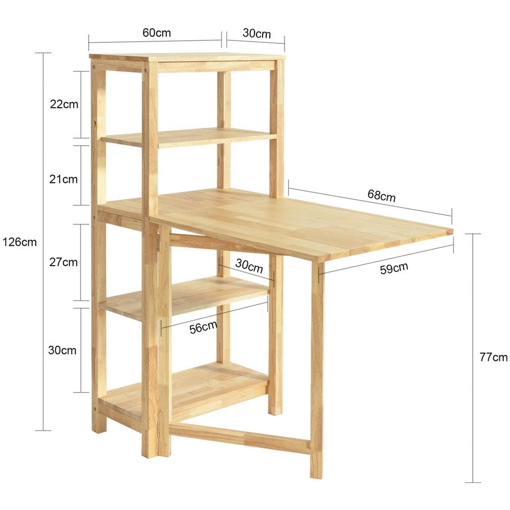 Tavolo Cucina Piccolo Tavolo Da Cucina Allungabile Tavolino Da Pranzo Credenza Scaffale Tavolini Pieghevoli Fwt70-n - Foto 2