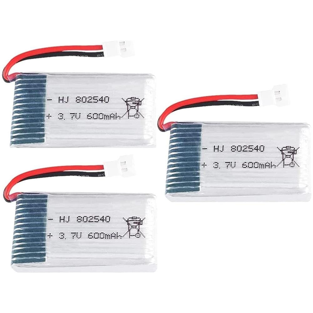 3 Pezzi Batteria Lipo Ricaricabile (3.7v, 600 Mah Lipo) Per Rc Droni Quadricotteri Syma X5 X5c X5sc X5sw, Cheerson Cx-30w, Skytech M68, Wltoys F949 - Foto 1