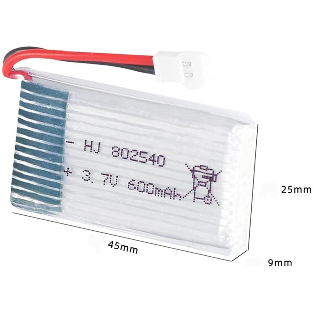3 Pezzi Batteria Lipo Ricaricabile (3.7v, 600 Mah Lipo) Per Rc Droni Quadricotteri Syma X5 X5c X5sc X5sw, Cheerson Cx-30w, Skytech M68, Wltoys F949 - Foto 2