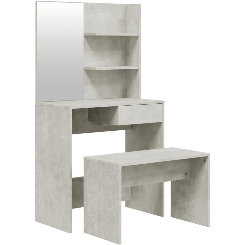 Set Tavolo Da Toeletta Grigio Cemento 74,5x40x141 Cm - Foto 2
