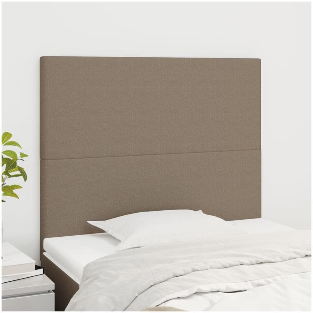 Testiera 2 Pz Tortora 90x5x78/88 Cm In Tessuto - Foto 1
