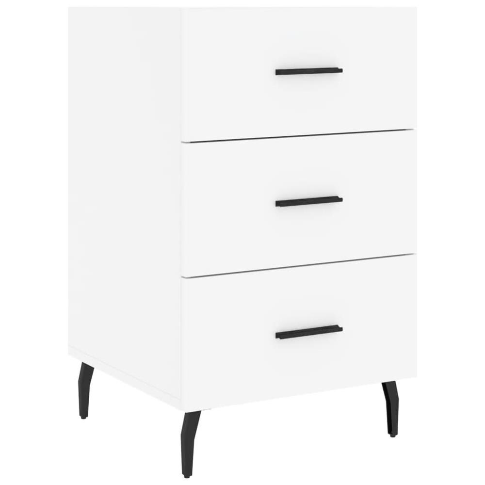 Comodino Bianco 40x40x66 Cm In Legno Multistrato - Foto 2