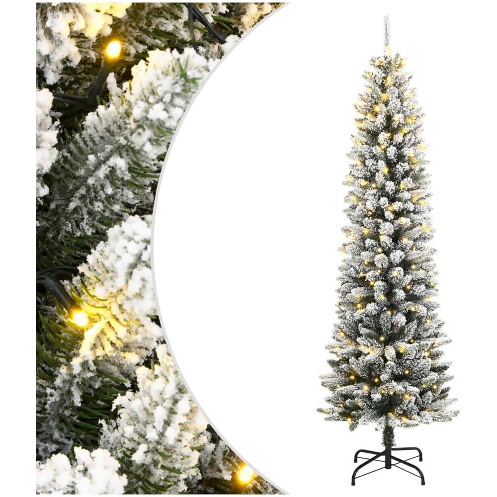 Albero di Natale Artificiale con 300 LED e Neve Floccata 180 cm - Foto 1