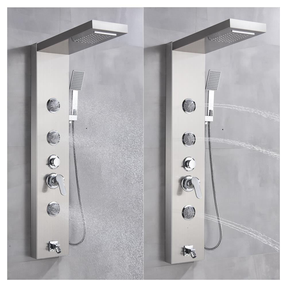 Pannello doccia, Blackswan, tipo M1039, modello nichelato con bocca e funzione SPA, misura 114 cm - Foto 2