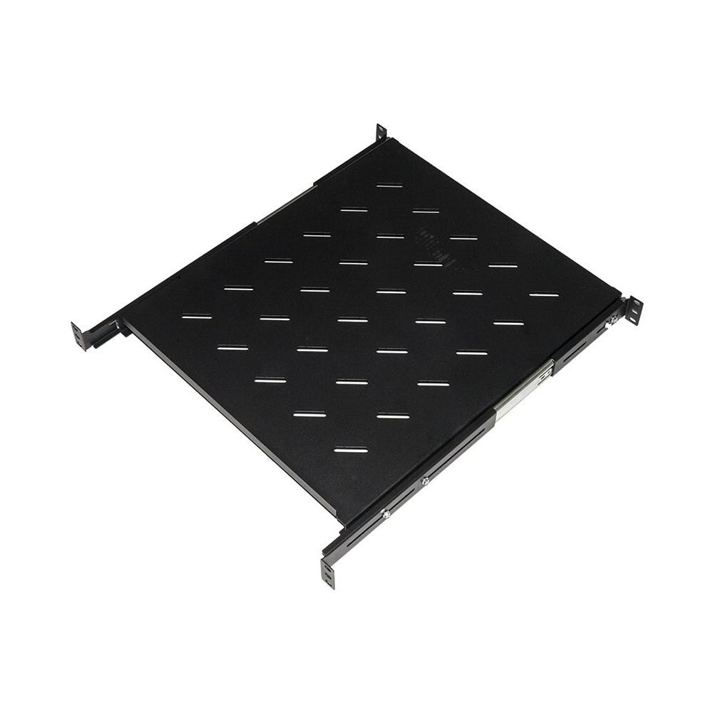 Ripiano Universale Per Armadio Rack Estraibile Su Binari Telescopici 1 Unita' Nero 550mm. - Foto 2