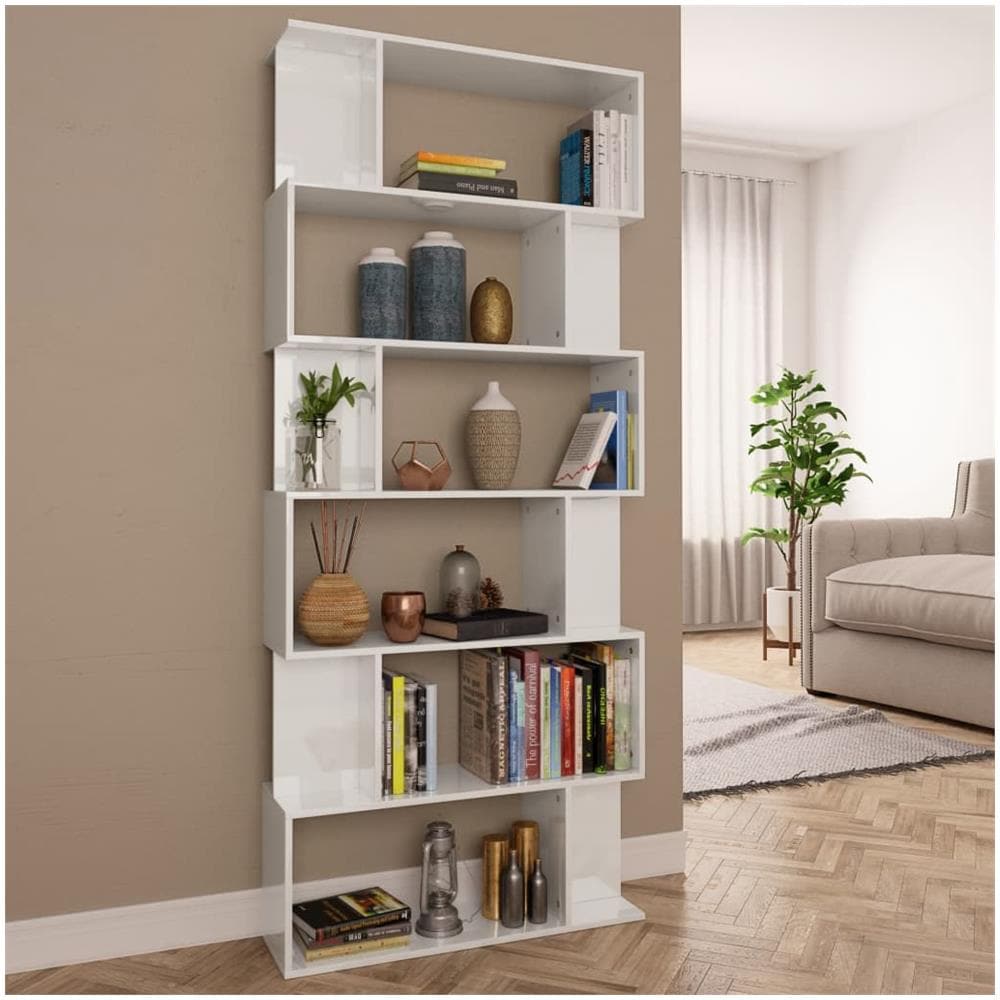 Libreria /Divisorio Bianco Lucido 80x24x192 cm - Foto 1