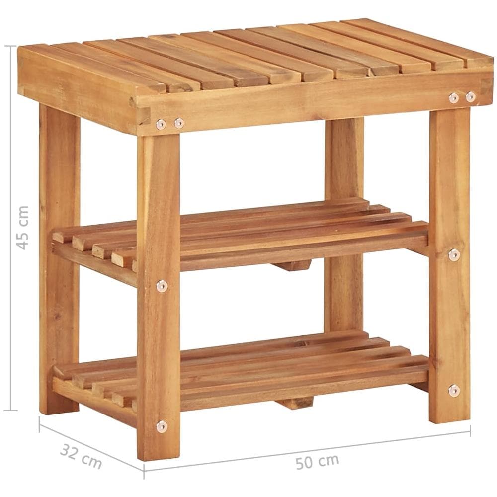 Scarpiera 50x32x45 Cm In Legno Massello Di Acacia - Foto 5
