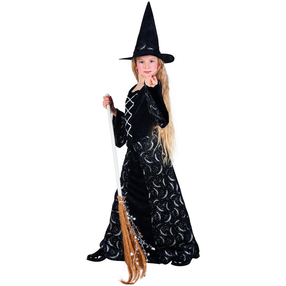Costume Da Strega Con Lune Per Bambina - Taglia: 10 - 12 Anni (1450/152 Cm) - Foto 1