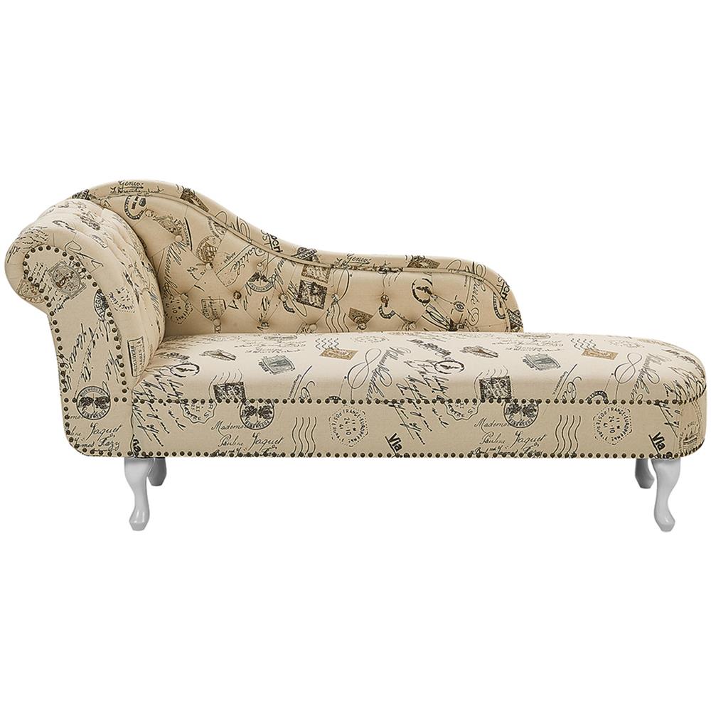 Chaise Longue Sinistra A Stampa Beige Nimes - Foto 1