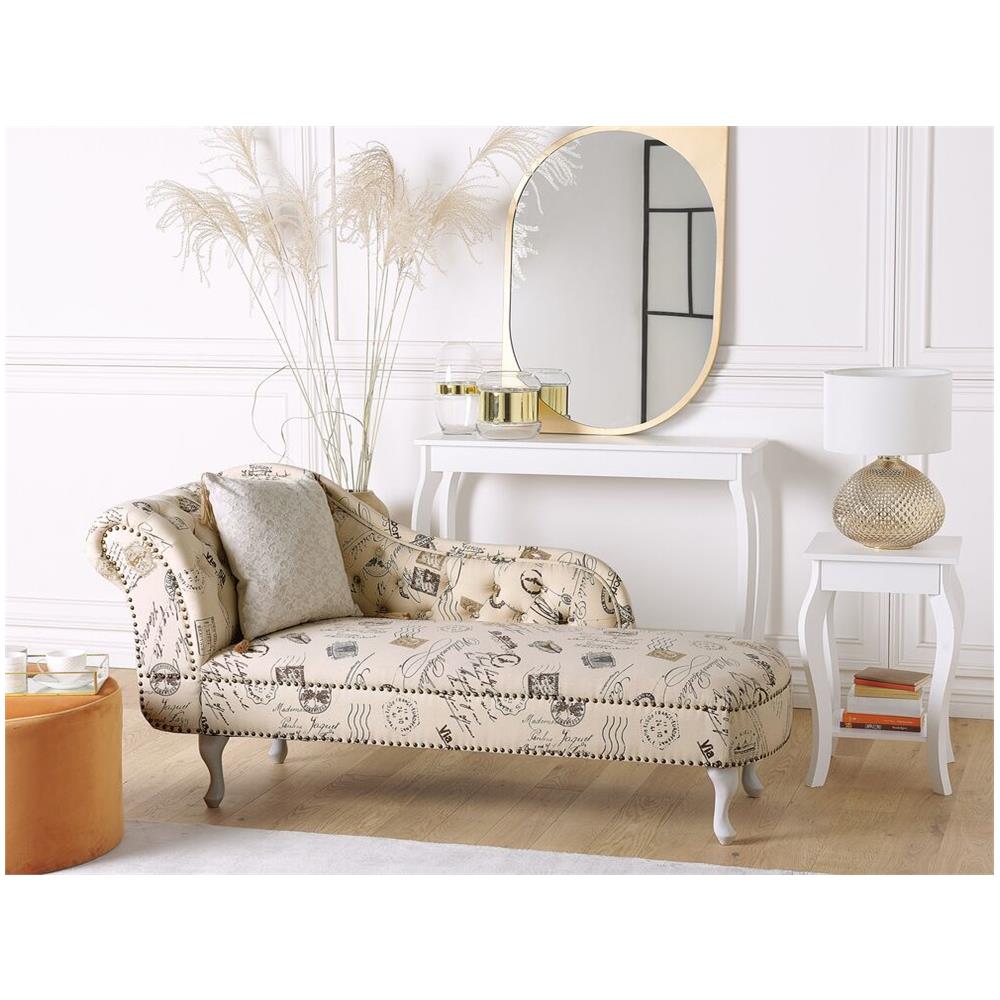 Chaise Longue Sinistra A Stampa Beige Nimes - Foto 2