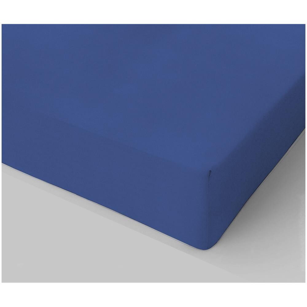 Lenzuolo Sotto Con Angoli Invernale Felpato In Flanella Anti-pilling 100% Cotone Tinta Unita Singolo 90x200 Cm - Azzurro Scuro - Foto 1