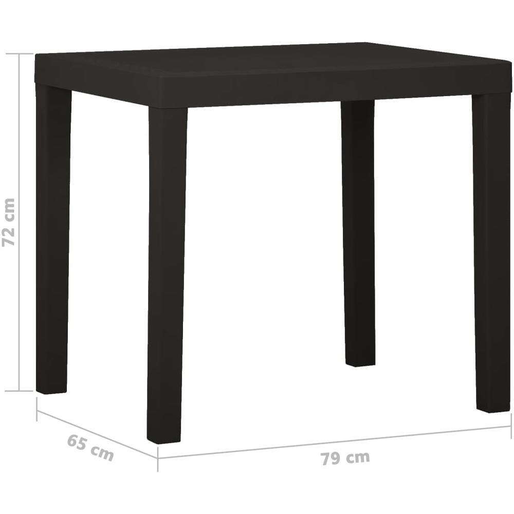 Tavolo Da Giardino Antracite 79x65x72 Cm In Plastica - Foto 5