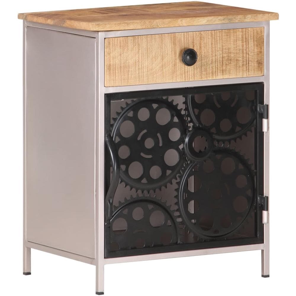 Comodino 40x30x50 Cm In Legno Di Mango Grezzo - Foto 8