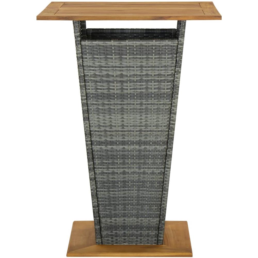 Set Da Bar Per Giardino 9 Pz Con Cuscini In Polyrattan Grigio - Foto 2