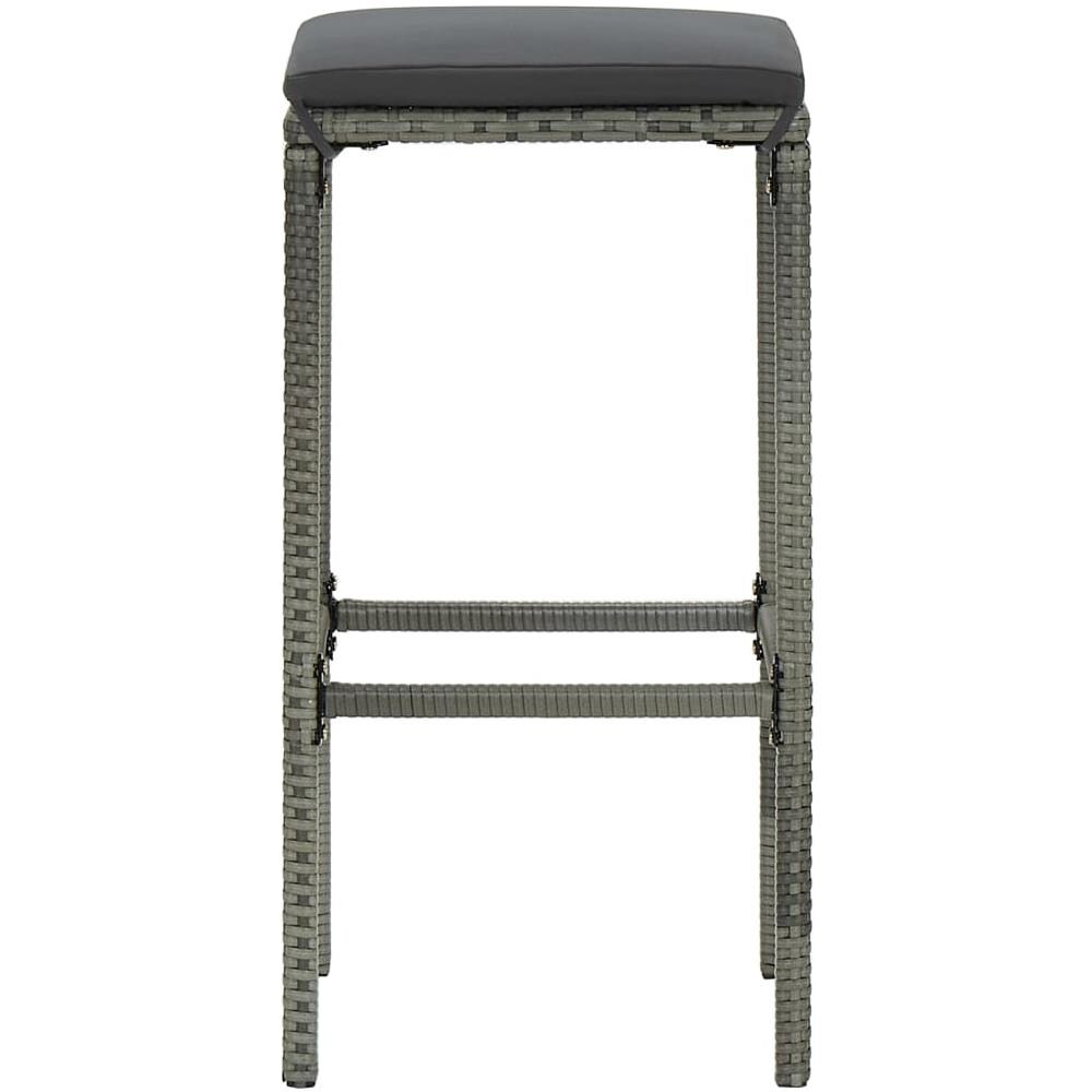 Set Da Bar Per Giardino 9 Pz Con Cuscini In Polyrattan Grigio - Foto 7
