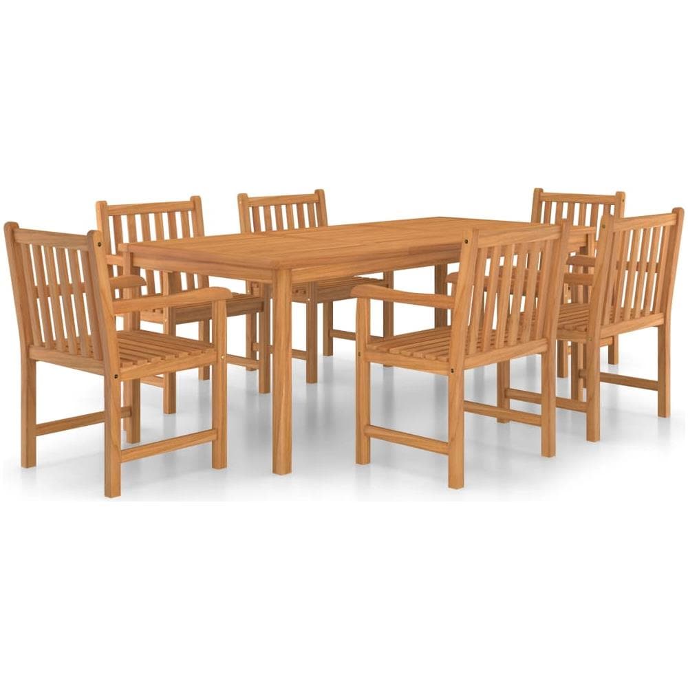 Set da Pranzo per Esterni 7 pz in Legno Massello di Teak - Foto 1