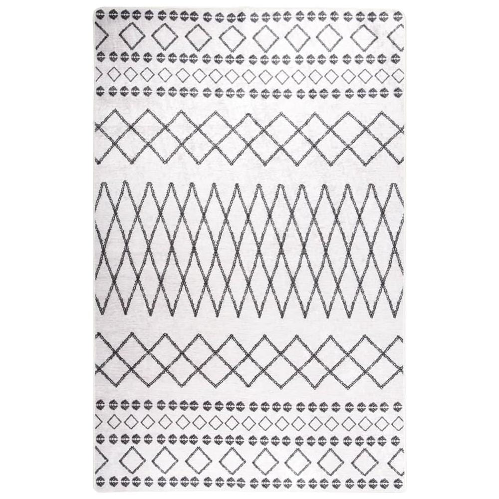 Tappeto Lavabile 80x150 Cm Nero E Bianco Antiscivolo - Foto 3