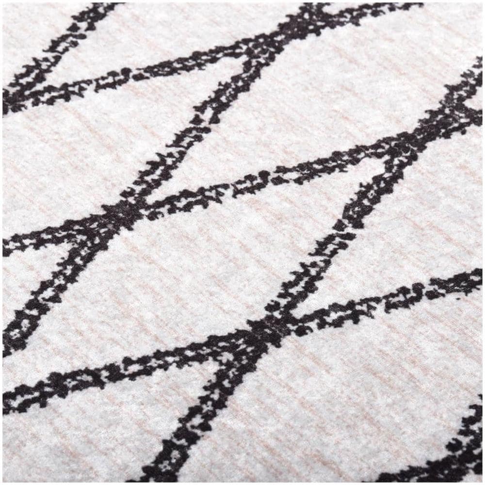 Tappeto Lavabile 80x150 Cm Nero E Bianco Antiscivolo - Foto 1
