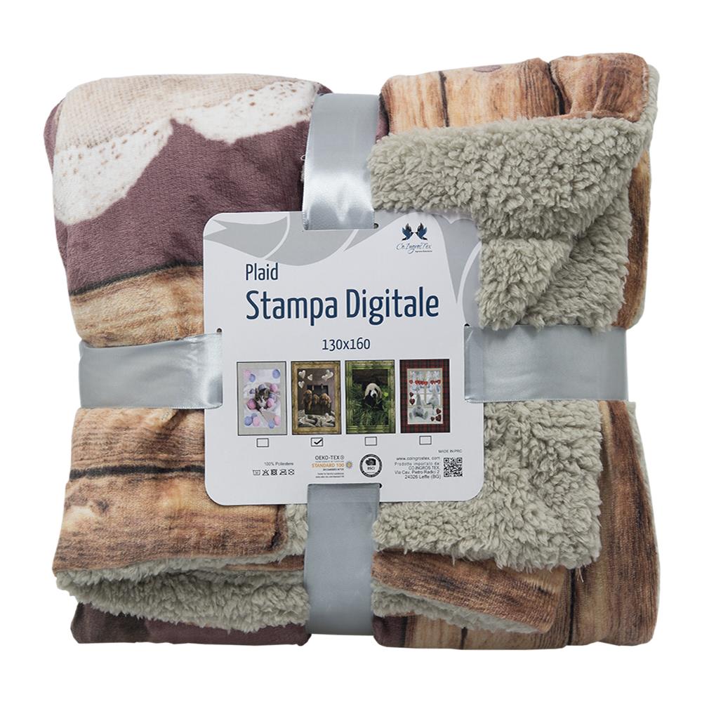 Plaid Coperta Divano Stampa Digitale Retro Agnellato Pelliccia Vari Disegni 130x160 Cane 21 - Foto 2