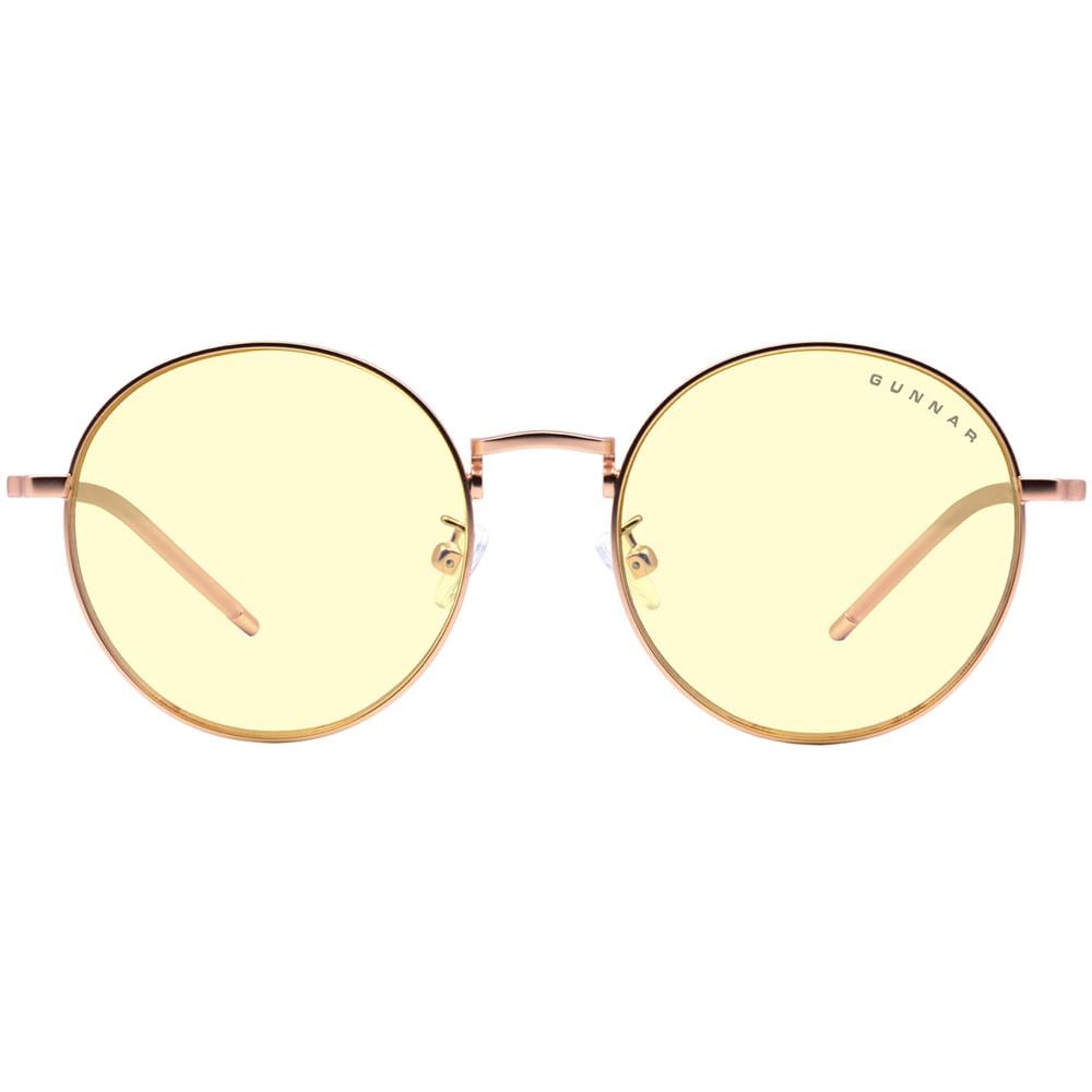 Occhiali Videogiochi E Computer | Modello: Ellipse, Colore Del Cornice: Rose Gold, Tinta De Lenti: Ambra (blocca 65% Luce Blu E 100% Uv Luce) | Luce Blu Bloccanti | Lente Brevettata - Foto 1