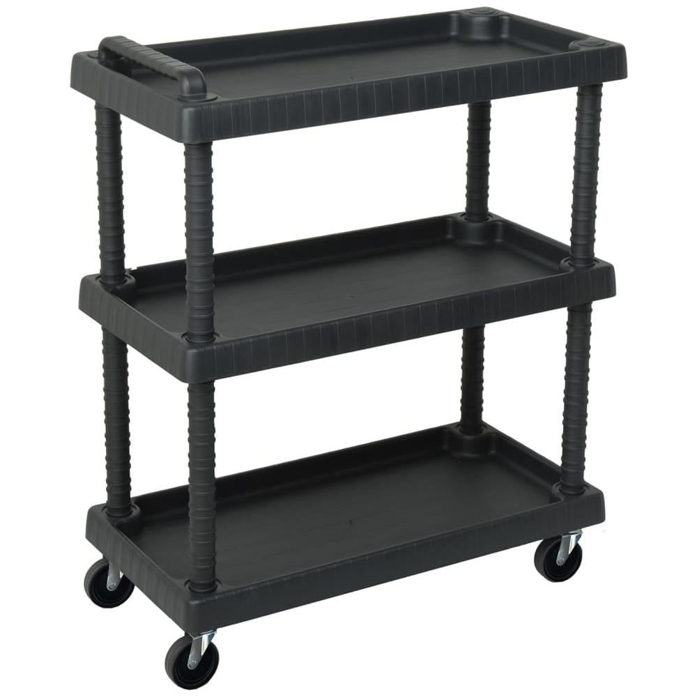 Carrello Attrezzi Da Officina A 3 Livelli Nero 75x37,5x92 Cm Pp - Foto 1