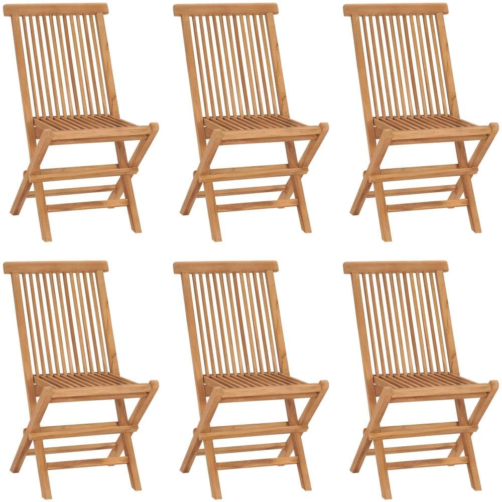 Sedie Da Giardino Pieghevoli 6 Pz In Legno Massello Di Teak - Foto 1