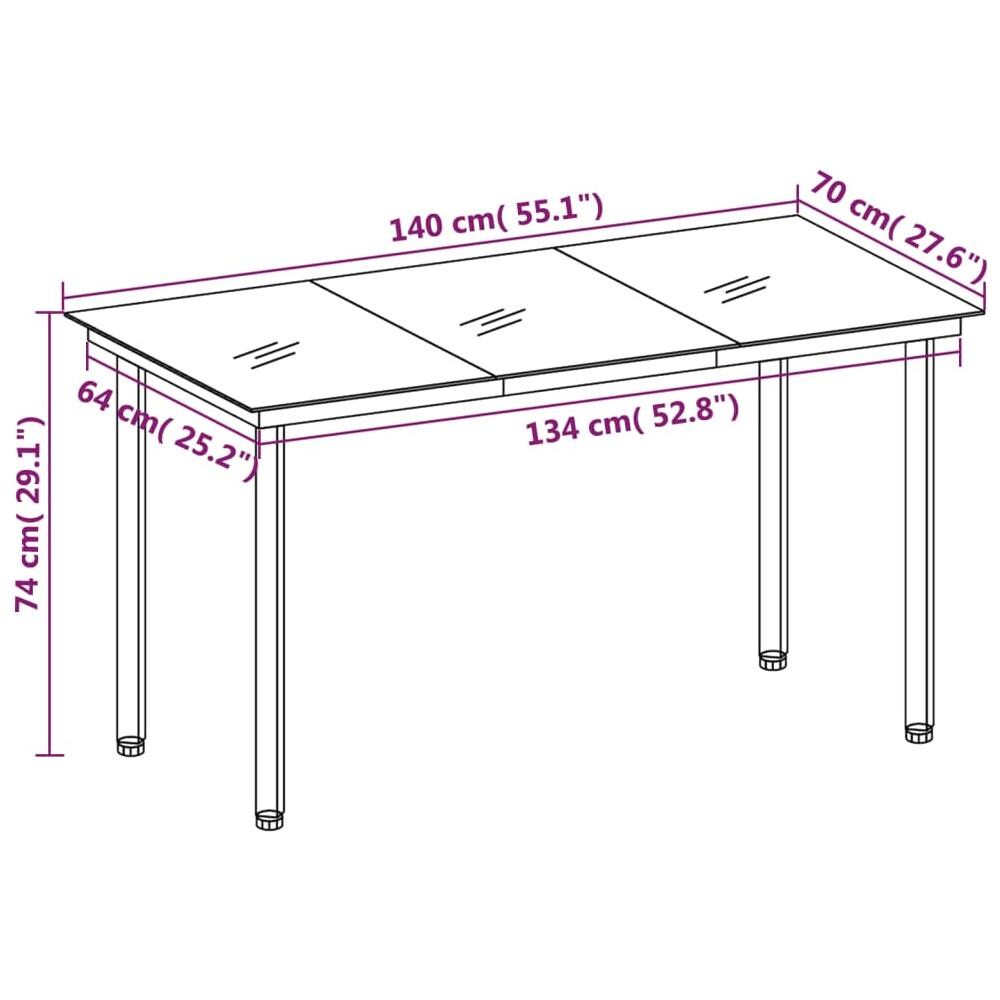 Set Mobili Da Pranzo Per Giardino 7 Pz Grigio Chiaro - Foto 7