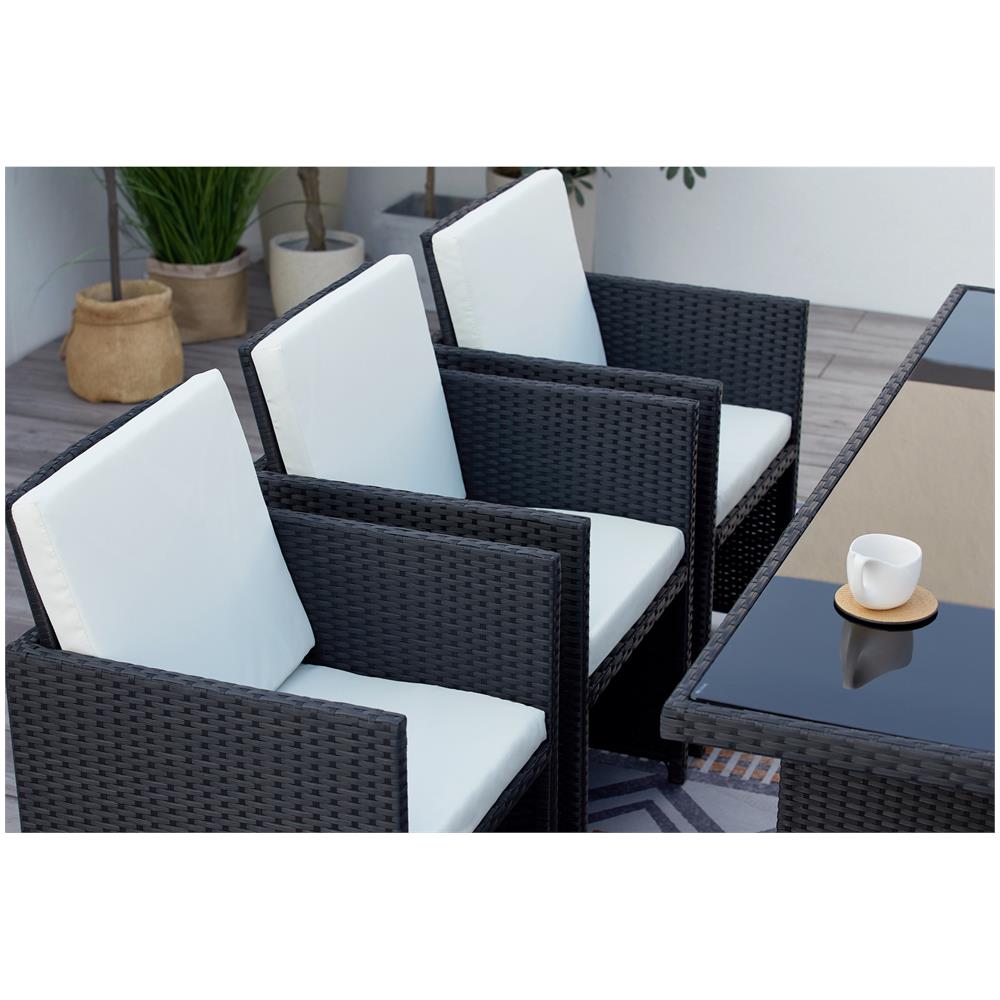 Salotto Da Giardino A Incasso 10 Posti Resina Intrecciata Bianco/nero Monaco - Foto 2