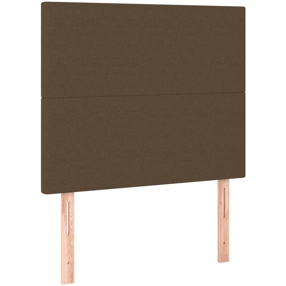 Testiera 2 Pz Marrone Scuro 90x5x78/88 Cm In Tessuto - Foto 2
