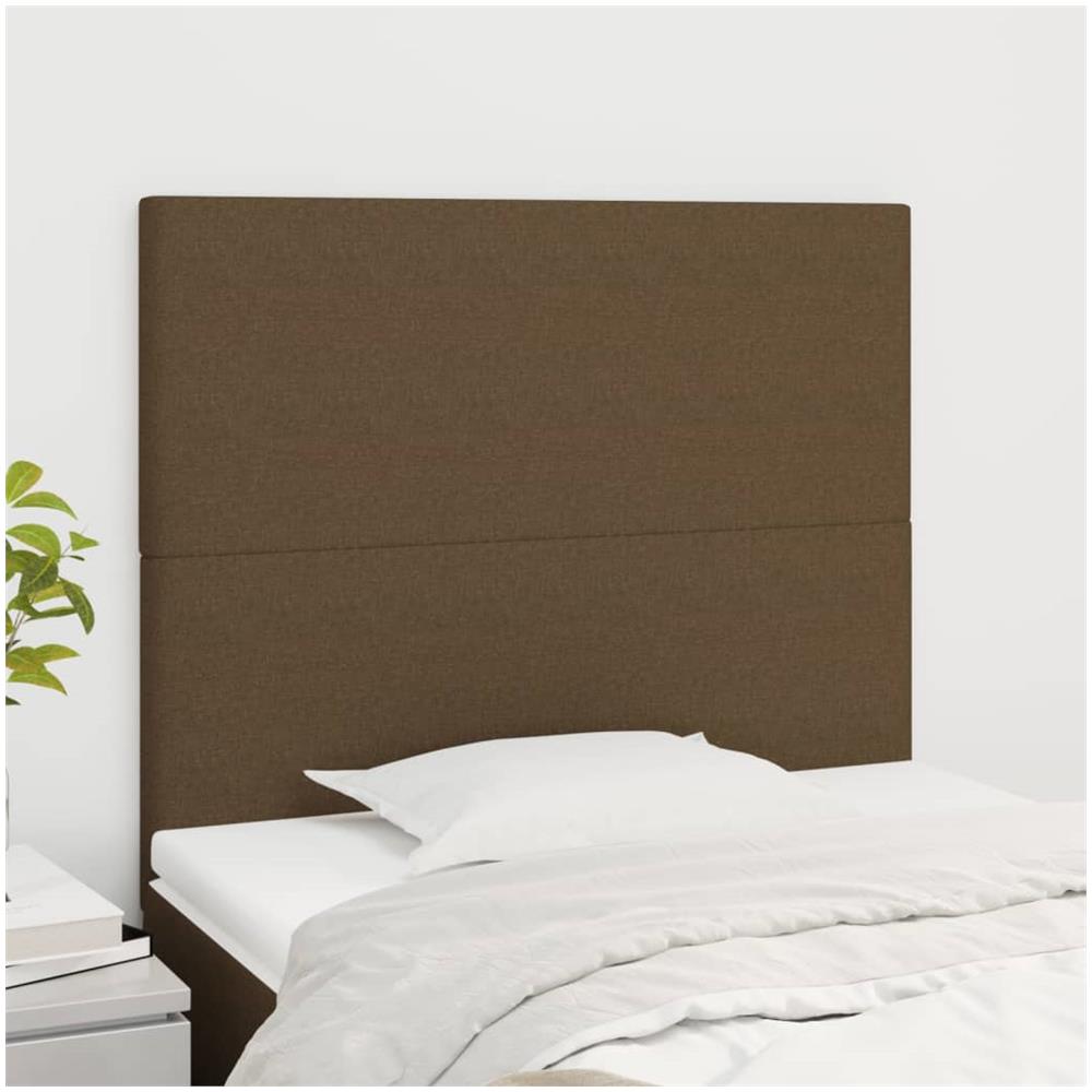 Testiera 2 Pz Marrone Scuro 90x5x78/88 Cm In Tessuto - Foto 1