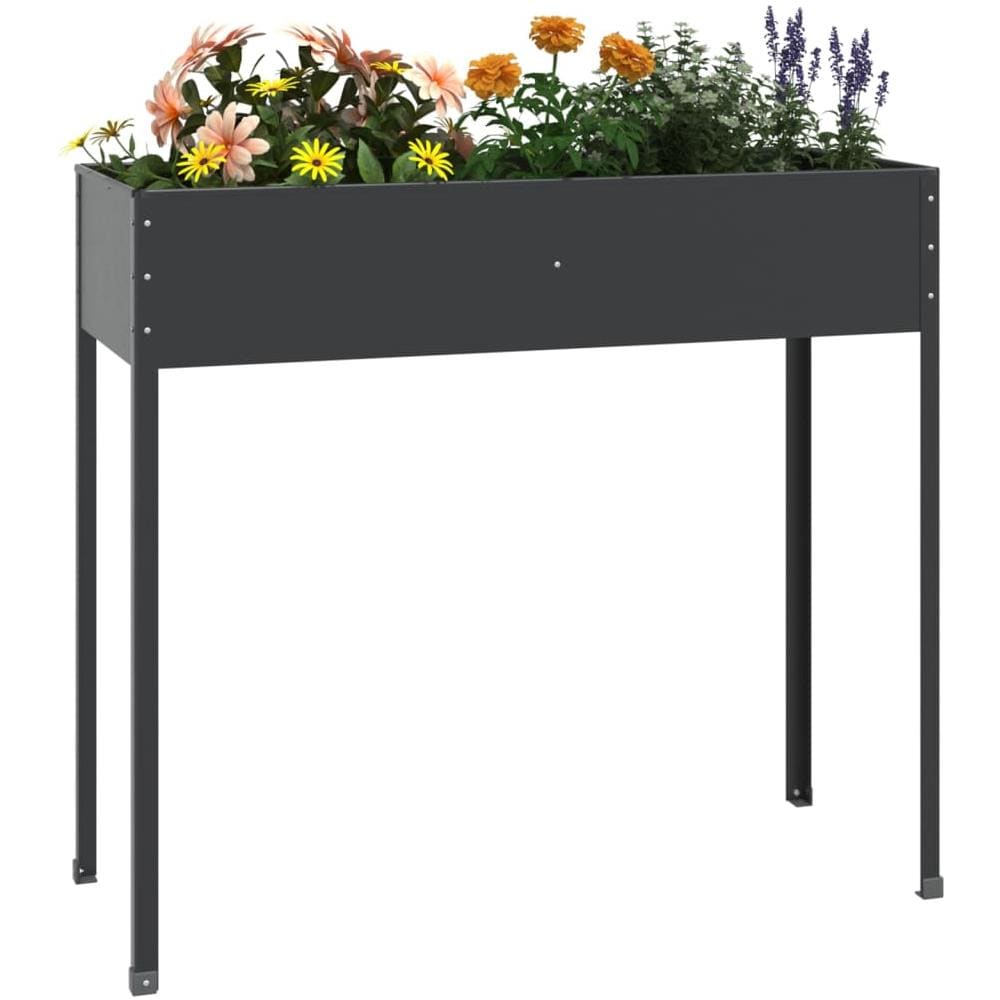 Fioriera Da Giardino Antracite 100,5x40,5x90 Cm Acciaio Zincato - Foto 2