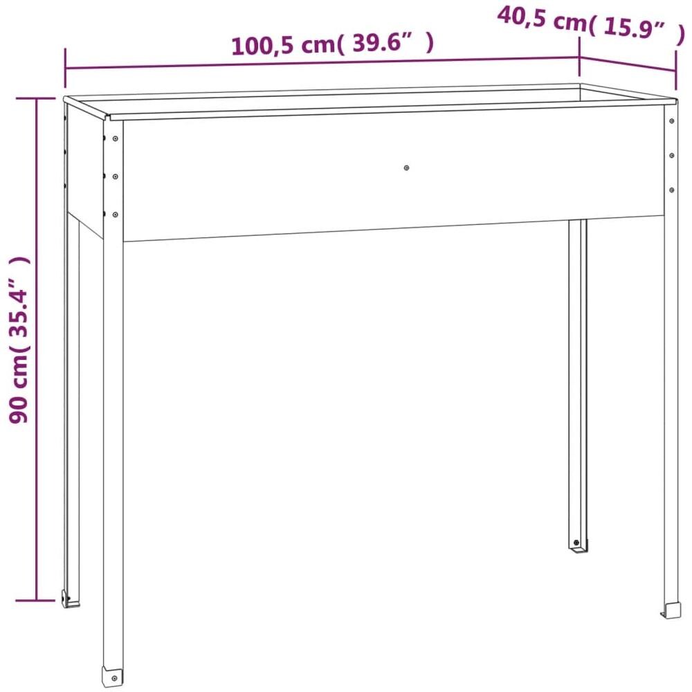 Fioriera Da Giardino Antracite 100,5x40,5x90 Cm Acciaio Zincato - Foto 5