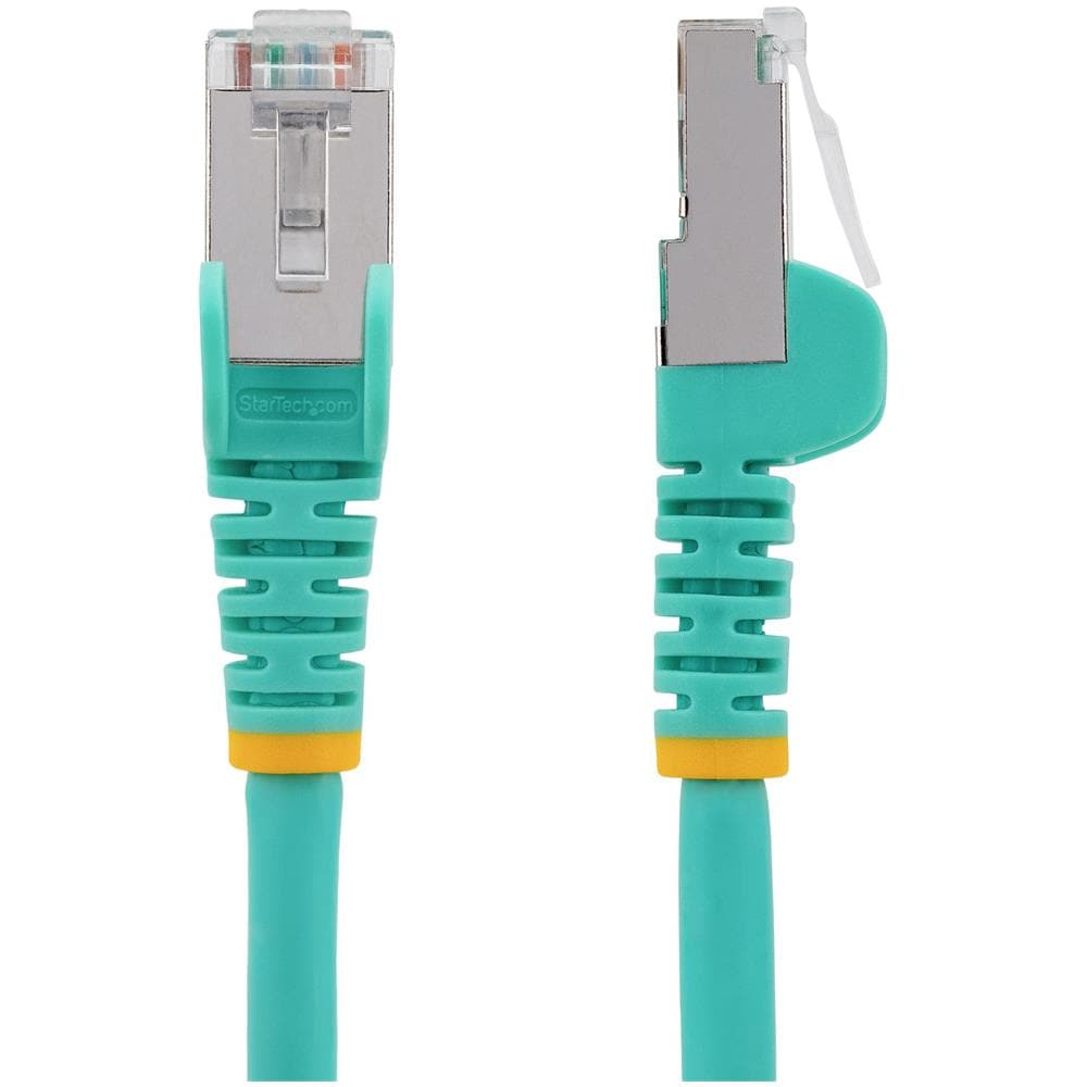 Cavo Ethernet CAT 6a - 1m - Acqua - Cavo di rete LAN Low Smoke Zero Halogen (LSZH) - 10GbE 500MHz 100W PoE++ - Filo /Cavo patch schermato S /FTP con spinotto RJ45 antigroviglio e rilievi di trazione - Foto 2
