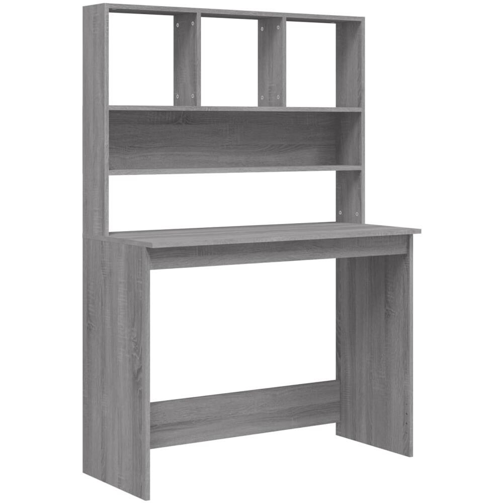 Scrivania Mensole Grigio Sonoma 102x45x148 cm Legno Multistrato - Foto 2