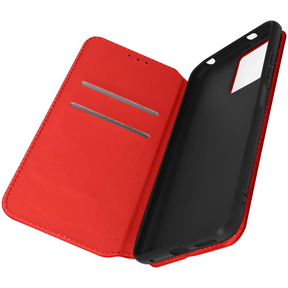 Custodia Per Xiaomi Redmi Note 12 4g Portafoglio Funzione Supporto Video Rossa - Foto 5