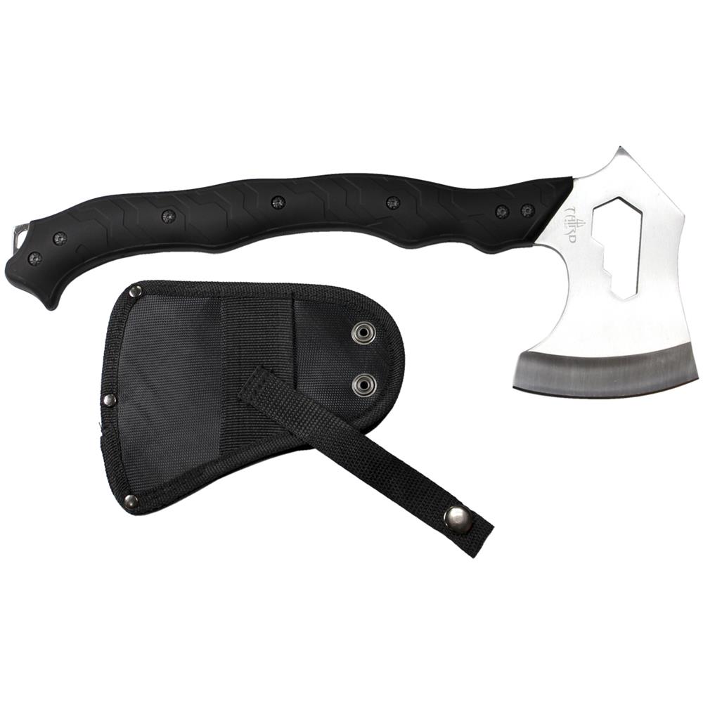 Ascia Third In Acciaio Inox 420, Misura Complessiva 37 Cm, Mango In Abs Nero, Con Copertura In Nylon, S4100-1 - Foto 1