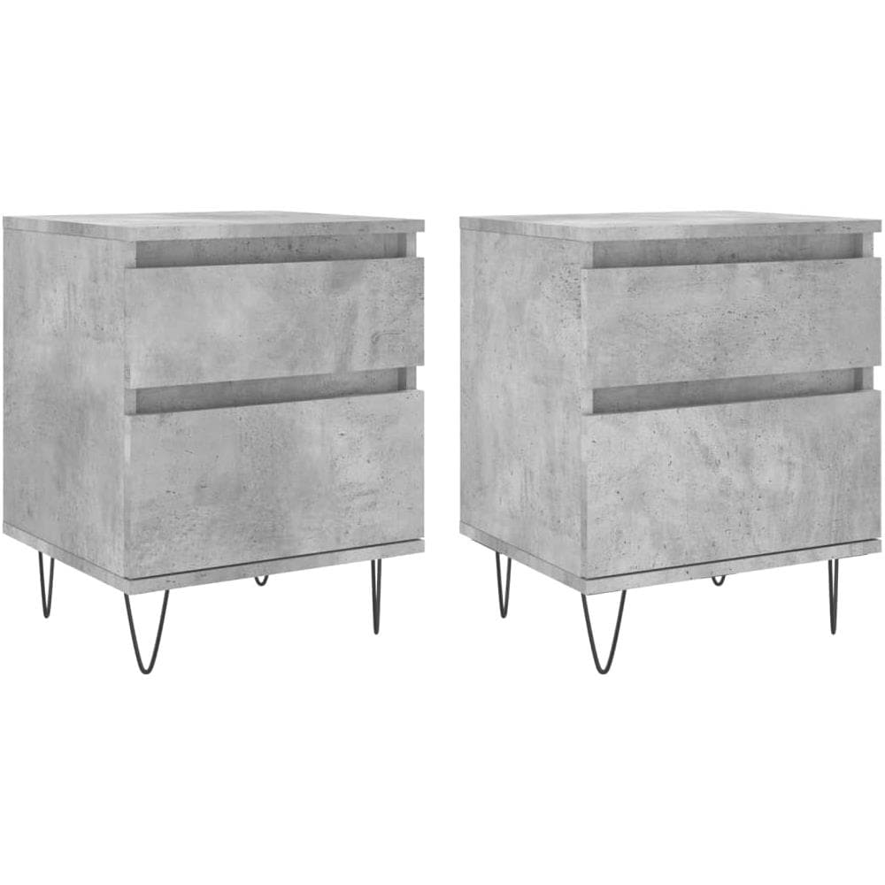 Comodini 2pz Grigio Cemento 40x35x50 Cm In Legno Multistrato - Foto 2