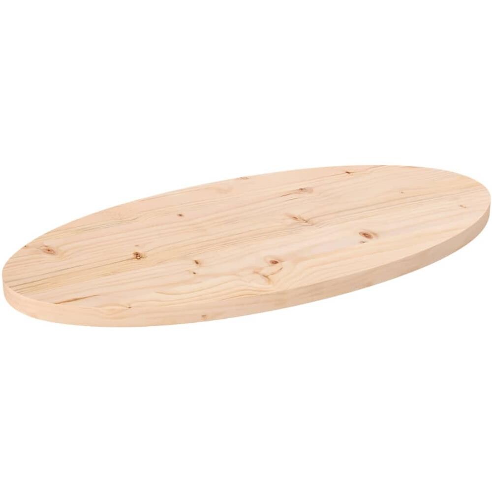 Piano Tavolo 60x30x2,5 Cm In Legno Massello Di Pino Ovale - Foto 1