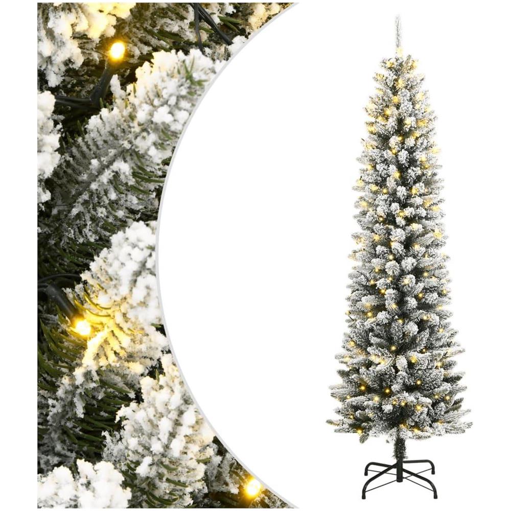 Albero di Natale Artificiale con 300 LED e Neve Floccata 210 cm - Foto 1