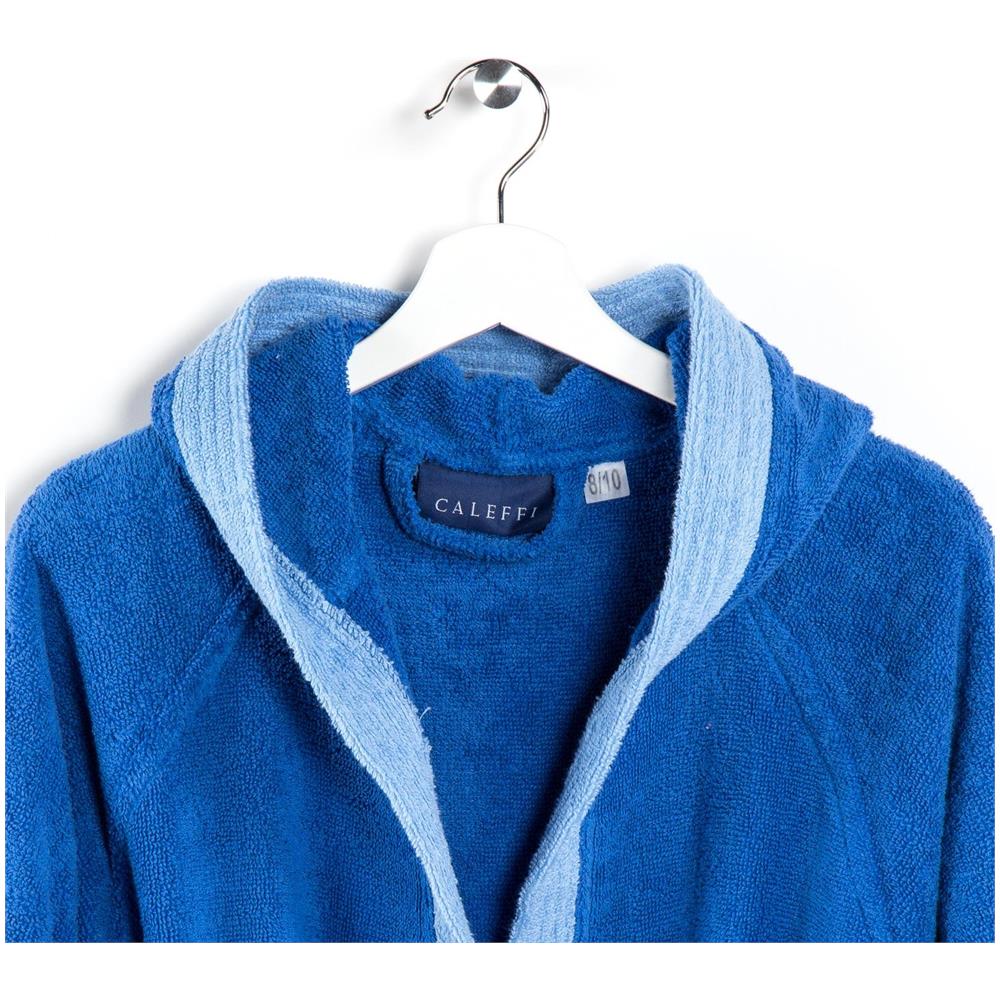 Accappatoio Con Cappuccio Spugnissima Young In Cotone Colore Blu Misura 10-12 Anni - Foto 3