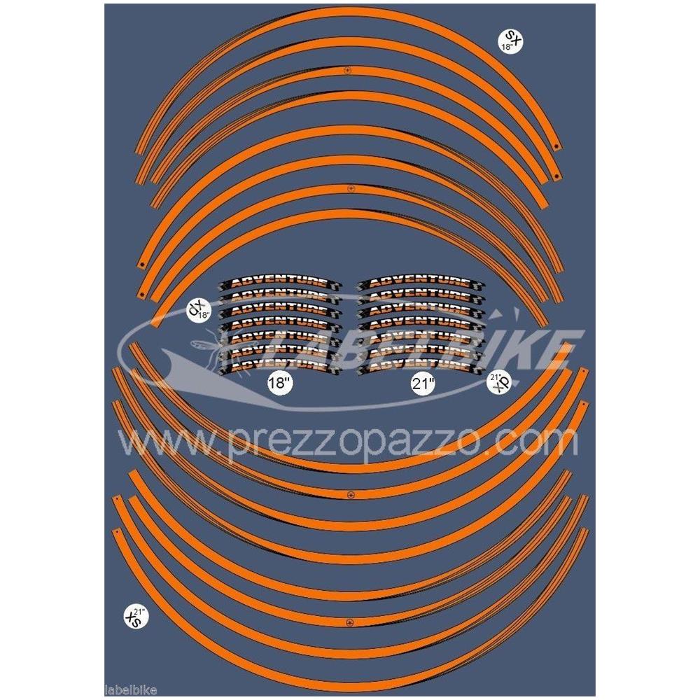 Strisce Adesive Compatibili Con Cerchi 18 21"" Ktm 1090 1190 1290 R Adventure - Foto 1